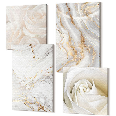Zestaw obrazów 4 części kwadryptyk Eleganckie modne wzory marmurowe abstrakcja