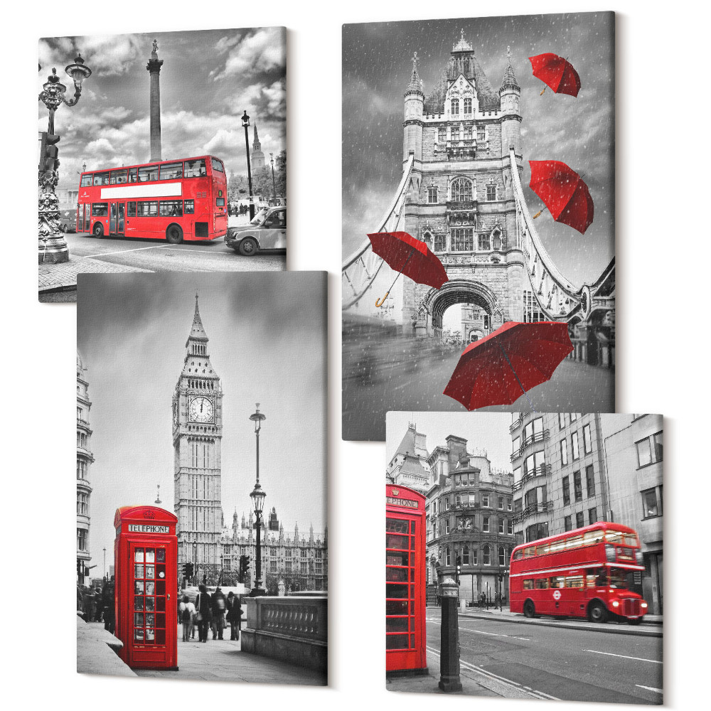 Zestaw obrazów kwadryptyk na ścianę Estetyczne liście miłorzębu na jasnym tle