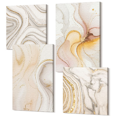 Zestaw obrazów kwadryptyk na ścianę Abstrakcyjne ciepłe wzory eleganckie motywy