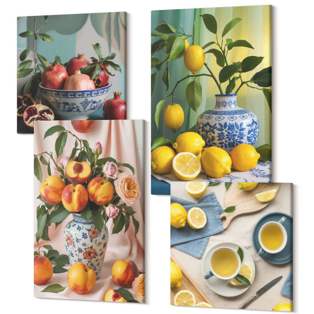 Zestaw obrazów kwadryptyk na ścianę Stylowe postacie i rośliny postery Henri Matisse