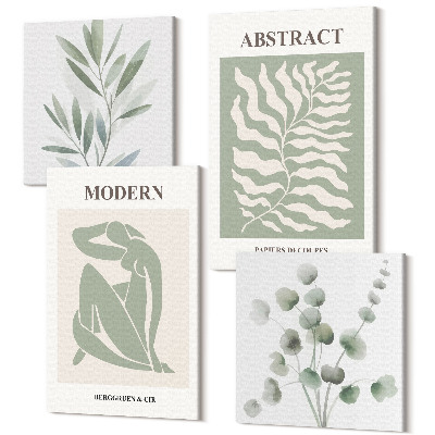 Zestaw obrazów na płótnie kwadryptyk Wzornictwo Matisse akwarelowe rośliny boho