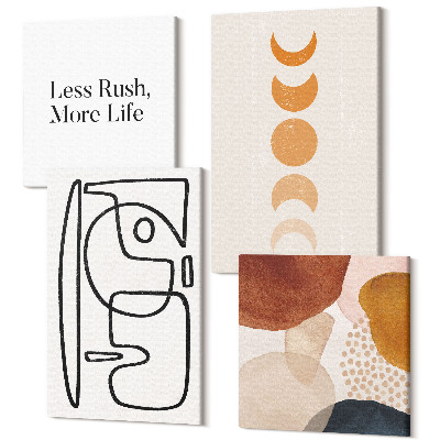 Zestaw obrazów 4 części kwadryptyk Abstrakcyjne kształty i kolory modne dekoracje