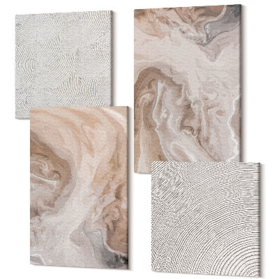 Zestaw obrazów kwadryptyk na ścianę Marmurowe wzory abstrakcyjne tekstury kamienia