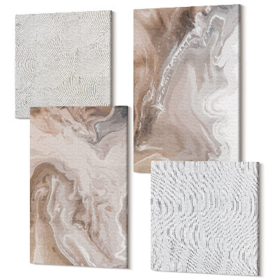 Zestaw obrazów 4 części kwadryptyk Tekstura kamienia abstrakcyjne wzory marmuru