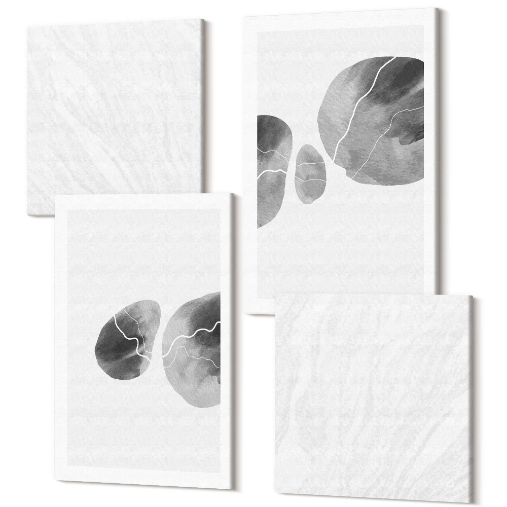 Zestaw obrazów kwadryptyk na ścianę Plam farb abstrakcyjne malarstwo minimalistyczne