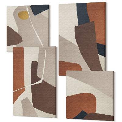 Zestaw obrazów 4 części kwadryptyk Abstrakcja kształtów struktury w nowoczesnym stylu