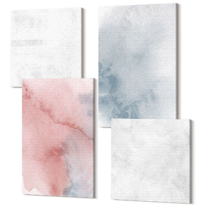 Zestaw obrazów na płótnie kwadryptyk Pastelowe akwarele na płótnie kolorowe tekstury