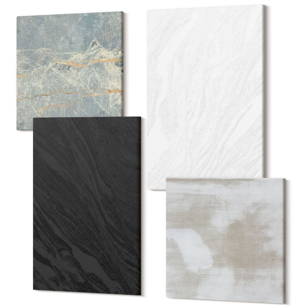 Zestaw obrazów 4 części kwadryptyk Różne kolory eleganckich struktur kamiennych