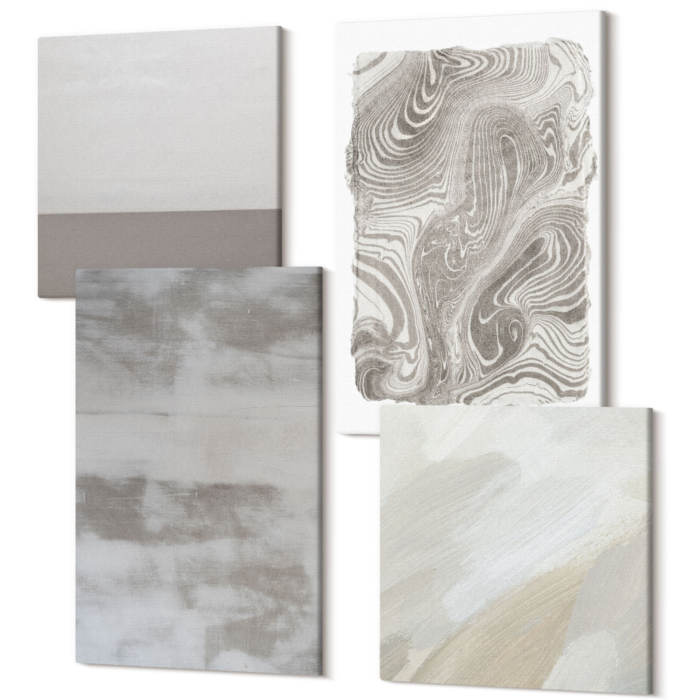 Zestaw obrazów na płótnie kwadryptyk Industrialne struktury abstrakcyjne wzornictwo