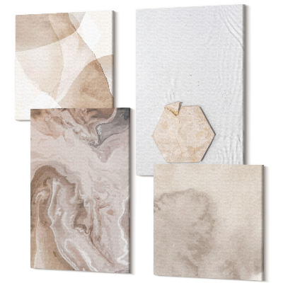 Zestaw obrazów 4 części kwadryptyk Designerska abstrakcja inspirowana naturą