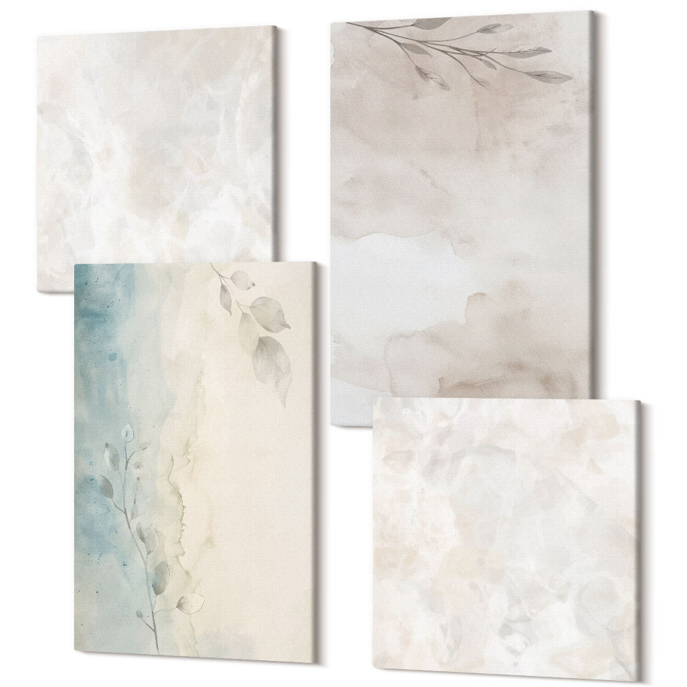 Zestaw obrazów na płótnie kwadryptyk Subtelne akwarelowe tekstura malarska
