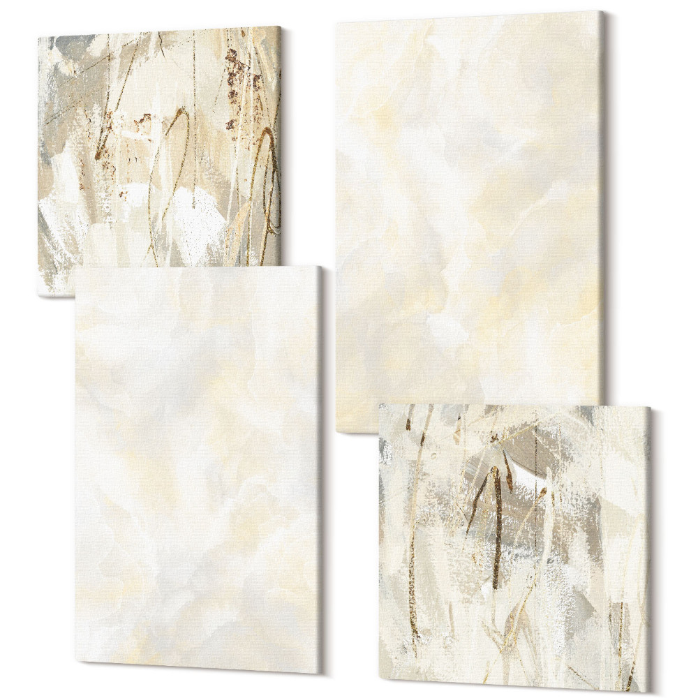 Zestaw obrazów na płótnie kwadryptyk Jasne tekstury farby pociągięcia pędzlem design