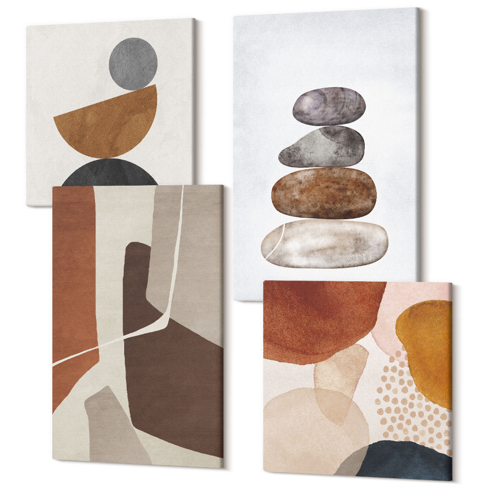 Zestaw obrazów na płótnie kwadryptyk Malarstwo abstrakcyjne nowoczesne dekroacje