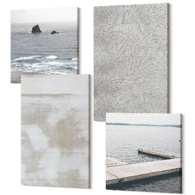 Zestaw obrazów kwadryptyk na ścianę Abstrakcja w designie nowoczesne tekstury malarskie