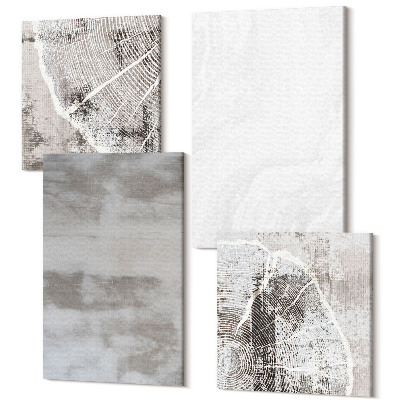 Zestaw obrazów 4 części kwadryptyk Abstrakcyjne kształty i struktury styl nowoczesny