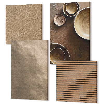 Zestaw obrazów na płótnie kwadryptyk Kamienne struktury nowoczesny styl minimalistyczny