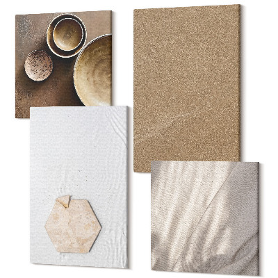 Zestaw obrazów kwadryptyk na ścianę Minimalistyczne tekstury w ciepłych kolorach