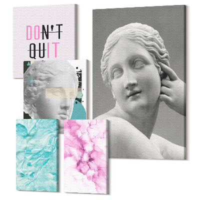 Zestaw obrazów 5 części pentaptyk Stylowe dekoracje z inspiracją klasyczną i nowoczesną