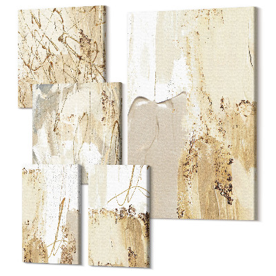 Zestaw obrazów na płótnie pentaptyk Abstrakcyjne kompozycje w stylu nowoczesnym z teksturą