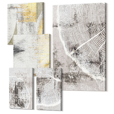 Zestaw obrazów pentaptyk na ścianę Abstrakcyjne wzory i tekstury w odcieniach neutralnych