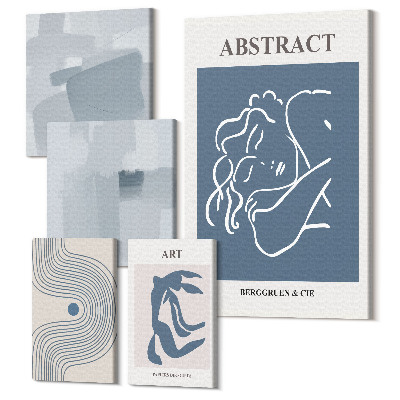 Zestaw obrazów na płótnie pentaptyk Stylowe abstrakcje i minimalistyczne kompozycje artystyczne