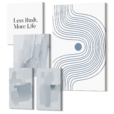 Zestaw obrazów 5 części pentaptyk Nowoczesne abstrakcyjne grafiki z minimalistycznym przesłaniem