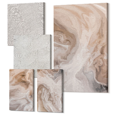Zestaw obrazów pentaptyk na ścianę Marmurowe wzory abstrakcyjne tekstury kamienia
