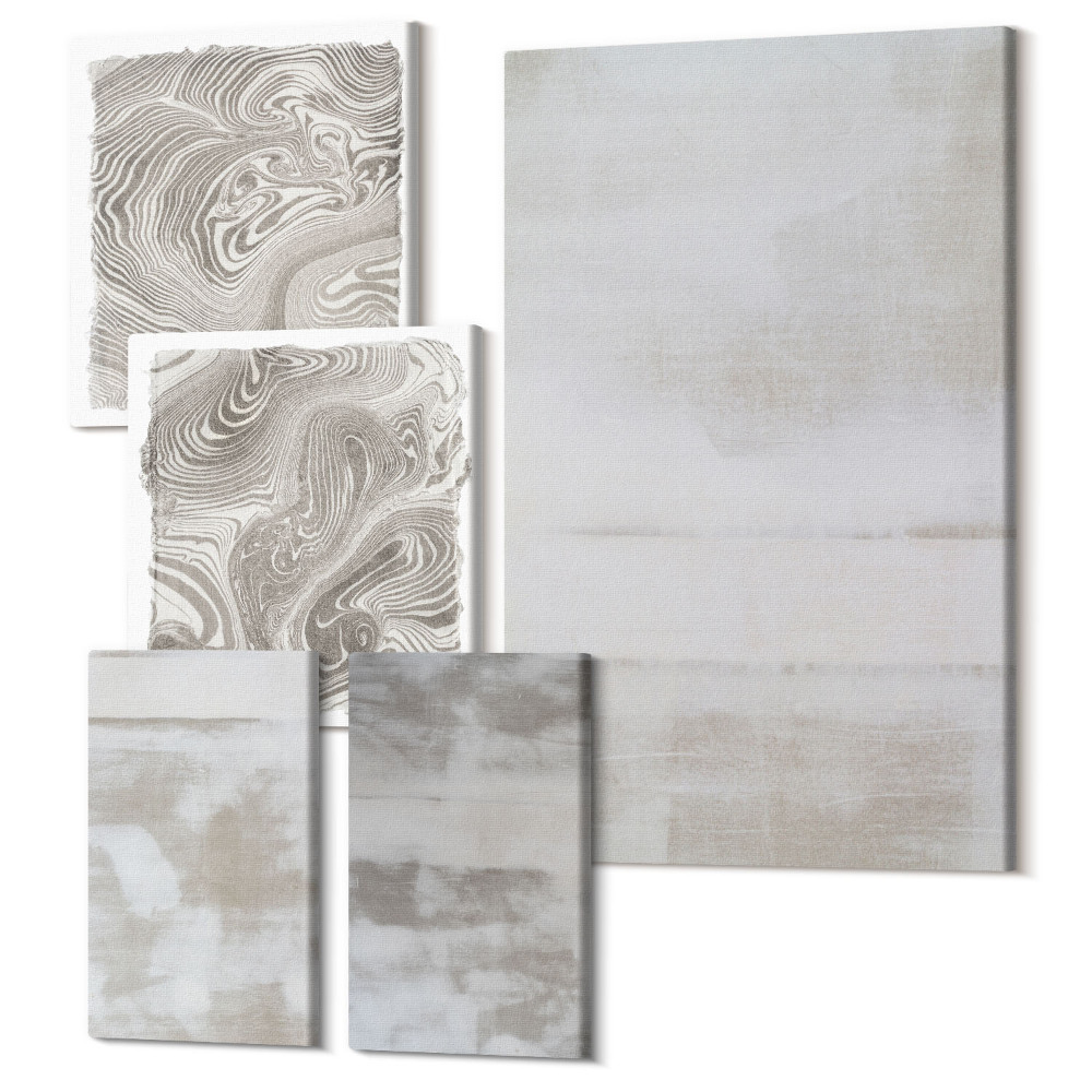 Zestaw obrazów na płótnie pentaptyk Wytarte tekstury styl nowoczesny industrialny