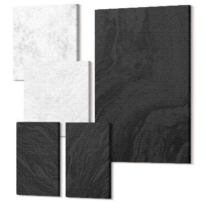 Zestaw obrazów pentaptyk na ścianę Ciemne i jasne marmury eleganckie tekstury w stylu glamour