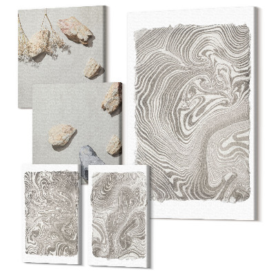 Zestaw obrazów na płótnie pentaptyk Nowoczesne kształty malarstwo abstrakcyjne