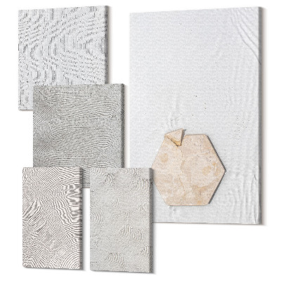 Zestaw obrazów 5 części pentaptyk Jasne tekstury na piasku styl boho delikatny