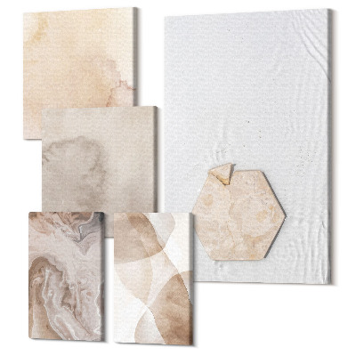 Zestaw obrazów 5 części pentaptyk Designerska abstrakcja inspirowana naturą