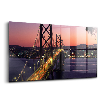 Foto-obraz szkło hartowane Most San Francisco zachód słońca