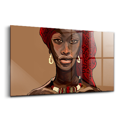 Foto-obraz szkło hartowane Sztuka malunek afrykańskiej kobiety