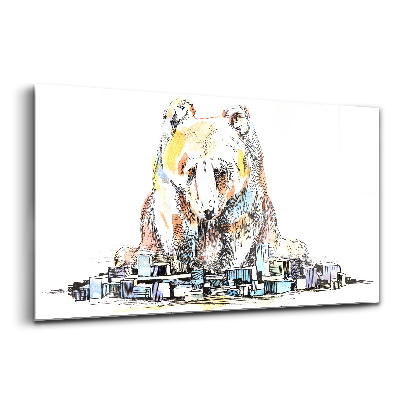 Obraz na szkle Abstrakcja niedźwiedź miasto
