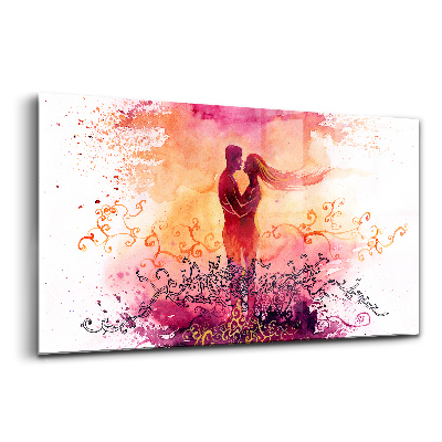 Foto obraz szkło hartowane Para przy zachodzie słońca