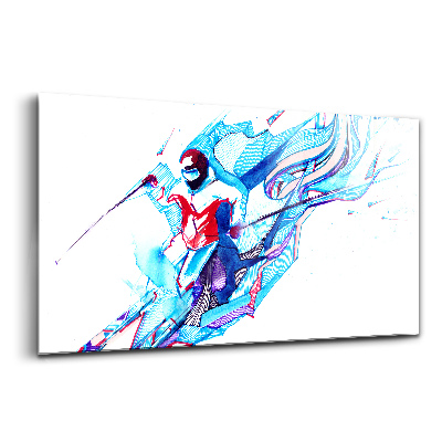 Foto-obraz szkło hartowane Narciarz