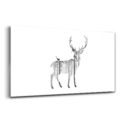 Foto-obraz szklany Sylwetka jelenia las