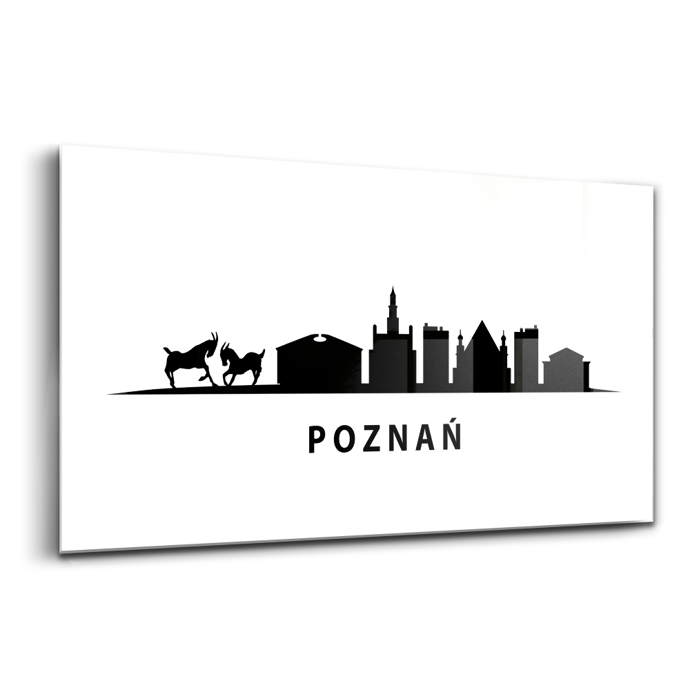 Obraz na szkle Poznań panorama grafika