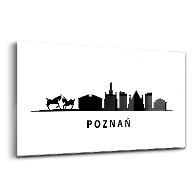 Obraz na szkle Poznań panorama grafika