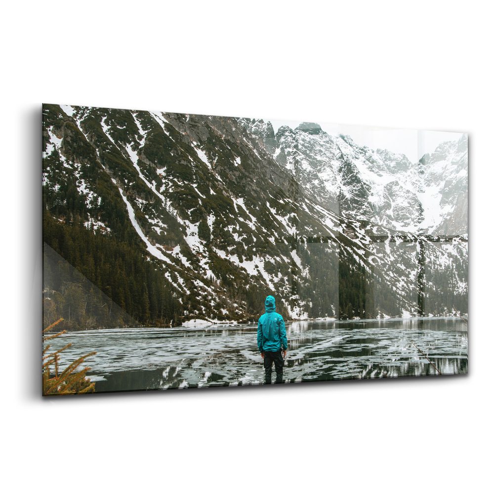 Foto-obraz szklany Morskie oko zimą jezioro