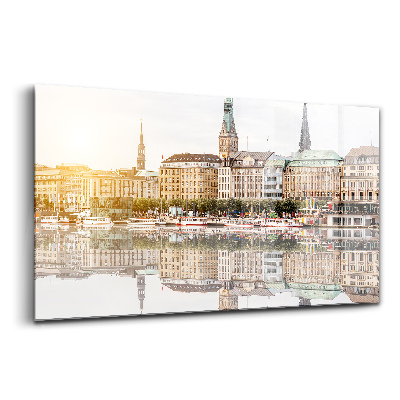 Obraz szklany Rzeka hamburg Niemcy