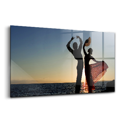 Obraz na szkle Hiszpański taniec nad morzem