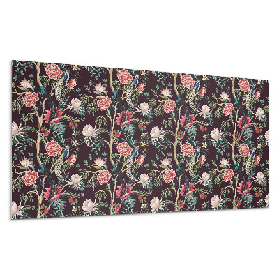 Płyta pcv na ścianę Kwiatowy wzór z ptakami