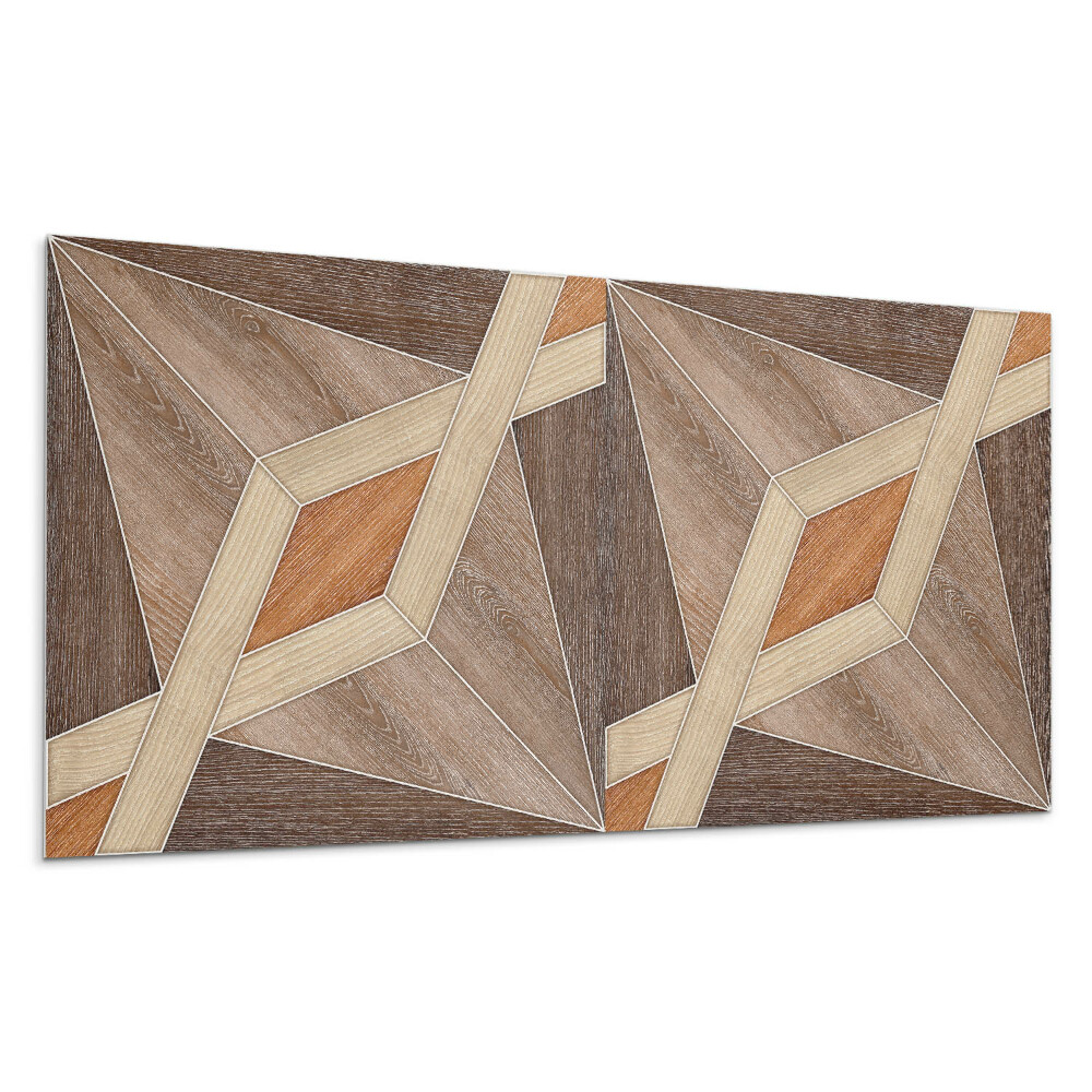 Płyta pcv na ścianę Wzór geometryczny z drewna