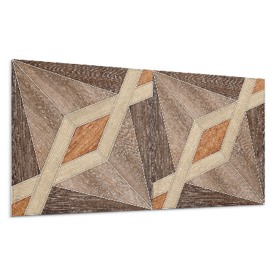 Płyta pcv na ścianę Wzór geometryczny z drewna