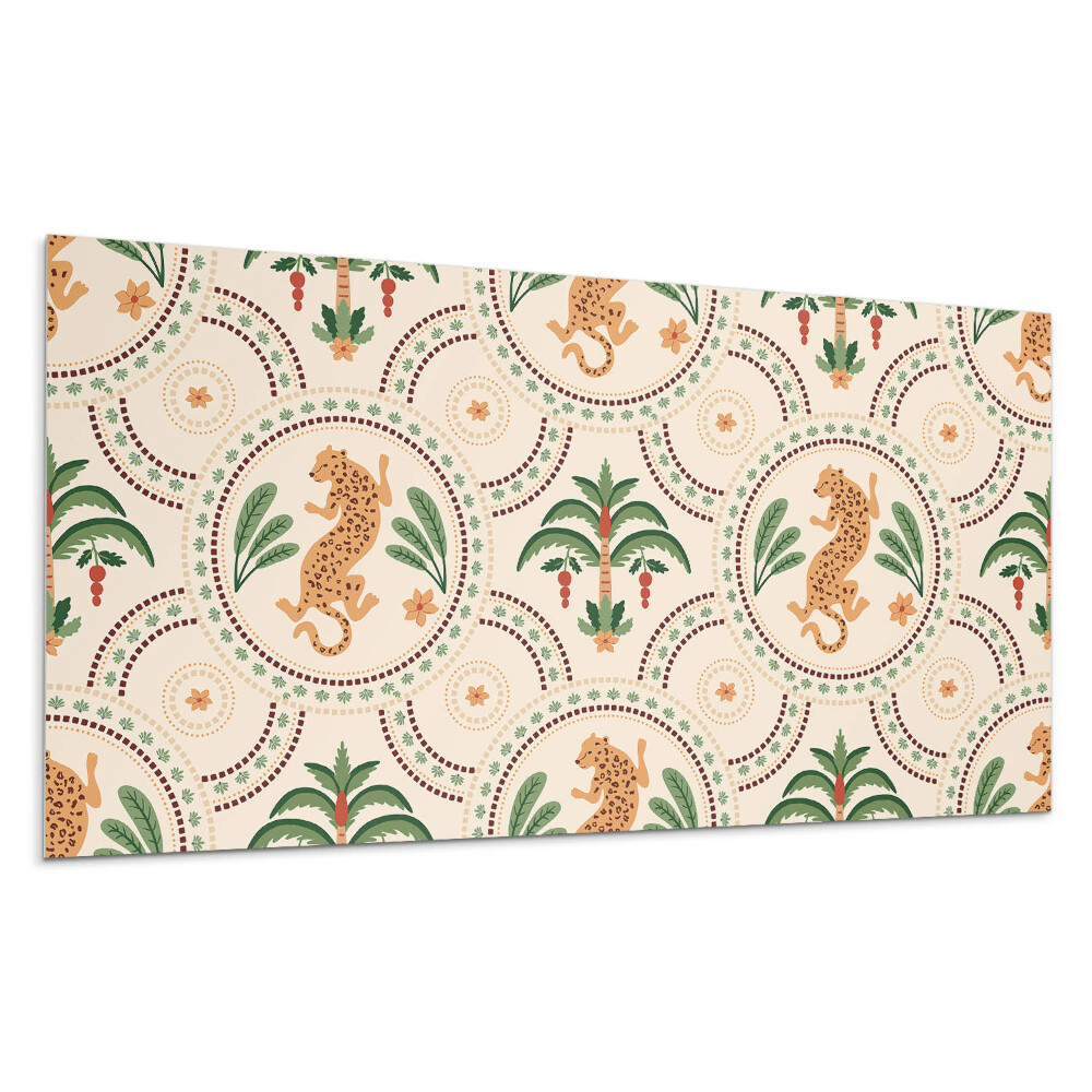 Panel na ścianę Tropikalny wzór z lampartem