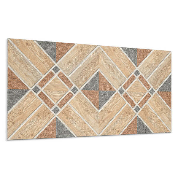Panel ścienny Wzór geometryczny z drewnem