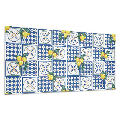 Płyta na ścianę Motyw cytrynowy na płytkach