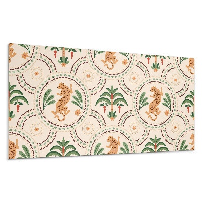 Płyta pcv na ścianę Tropikalny wzór z lampartem